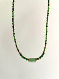 Collier Ras de Cou Perles Naturelles Zoïsite Vert – 2 Modèles