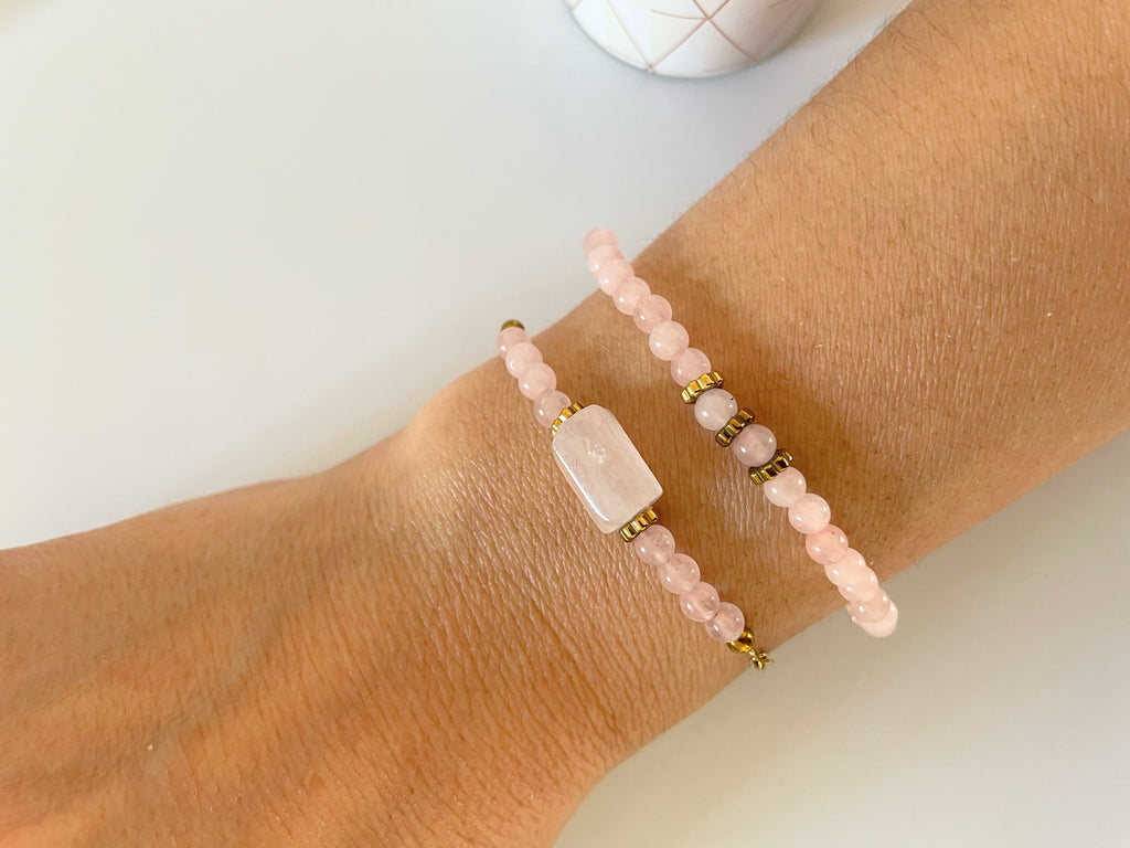 Bracelet Quartz Rose – Acier Inoxydable Doré – 2 Styles au Choix