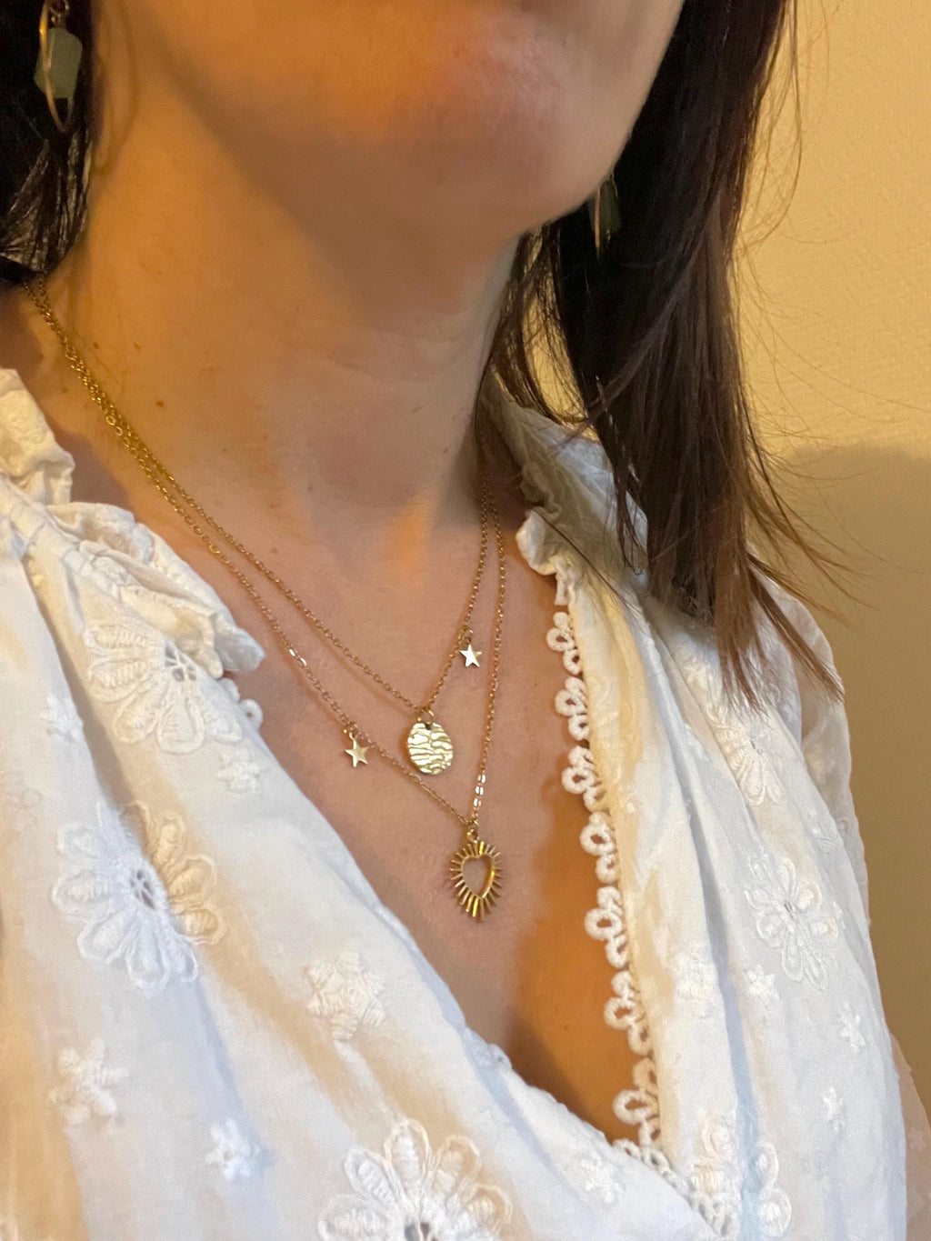 Collier Chaîne Fine Dorée – Breloque Cœur ou Cercle Doré