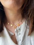 Collier ras de cou breloques dorées – Acier inoxydable