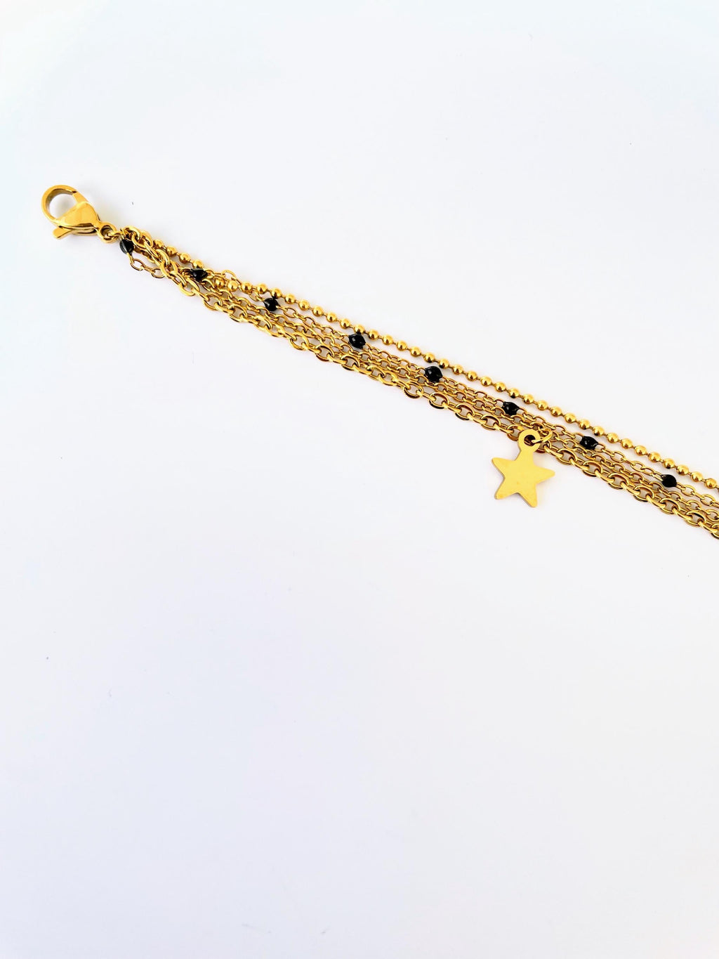 Bracelet Multi Rang Doré Pampille Étoile – Acier Inoxydable
