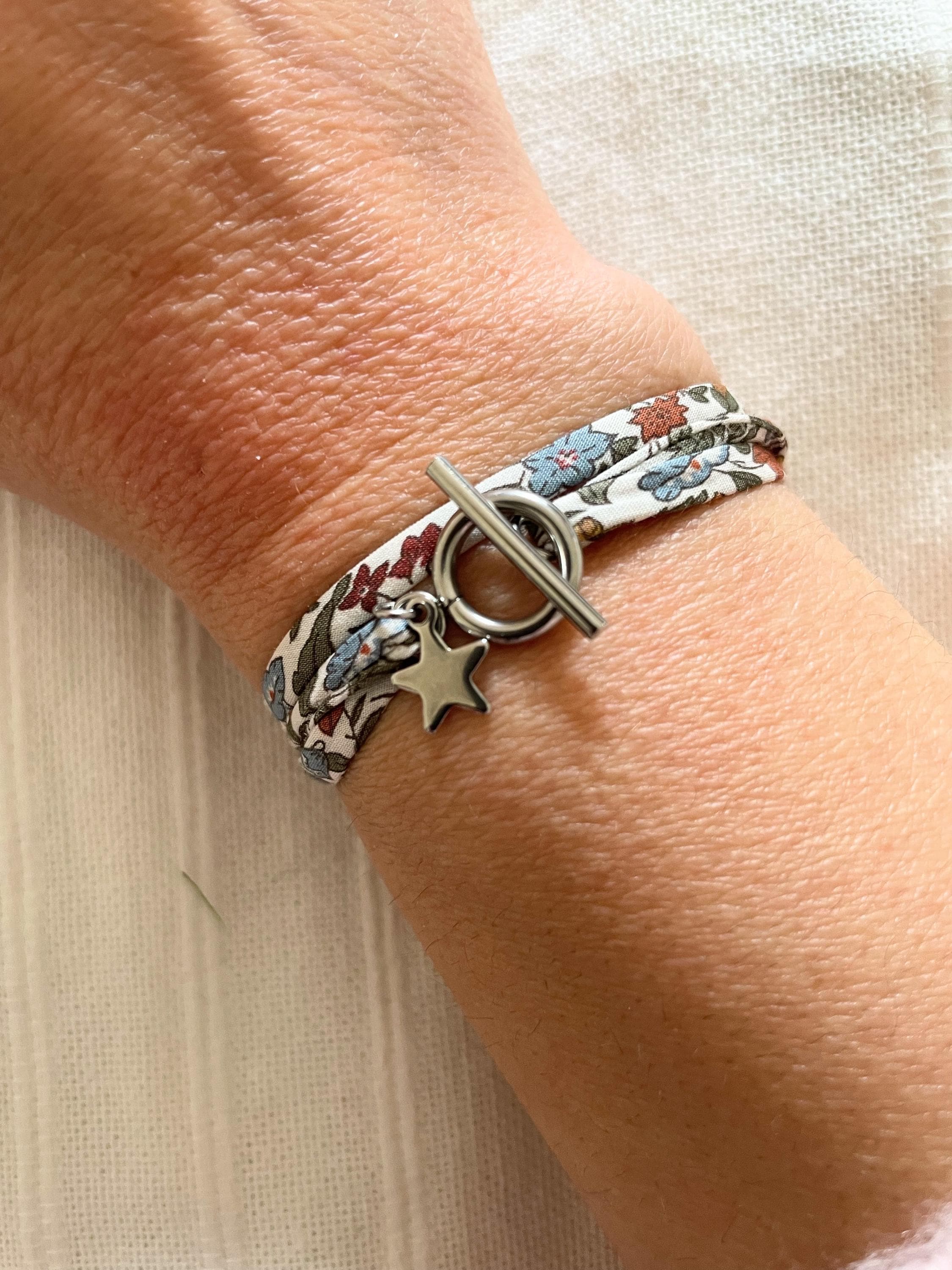 Bracelet Tissu Coton Coloré & Fermoir Doré – 6 Coloris