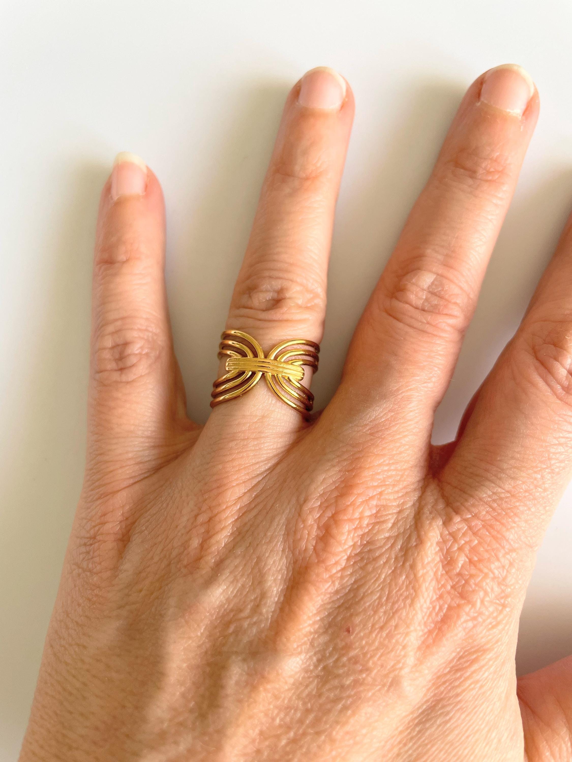 Bague Breloque Ajustable Dorée – Acier Inoxydable