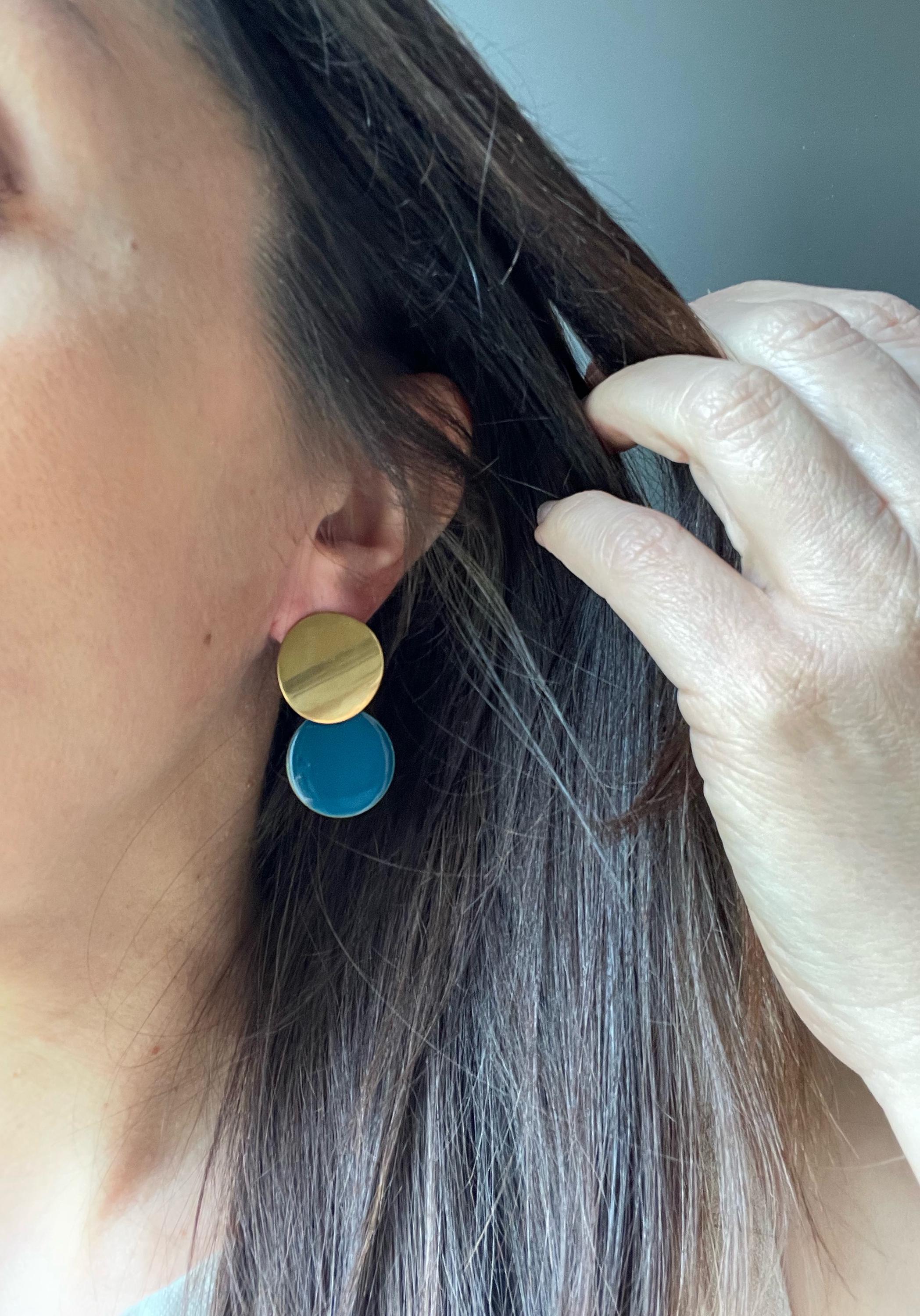 Boucles d'Oreilles Pendantes Rondes en Acier Inoxydable Doré - 4 couleurs au choix
