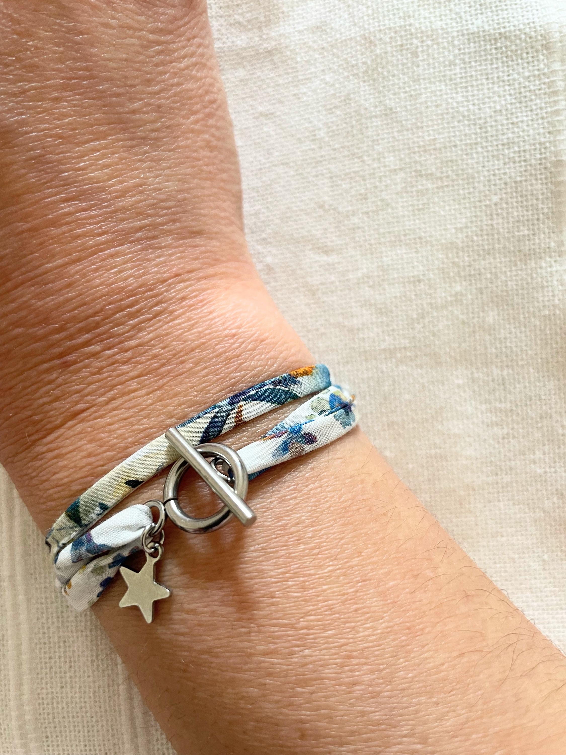Bracelet Tissu Coton Coloré & Fermoir Doré – 6 Coloris
