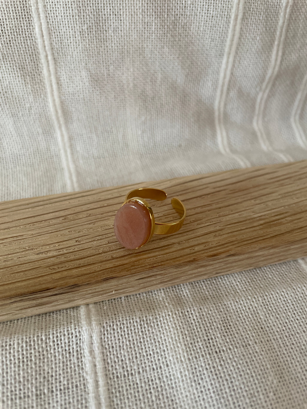 Bague Ajustable Pierre en Acier Inoxydable Doré - 2 au choix