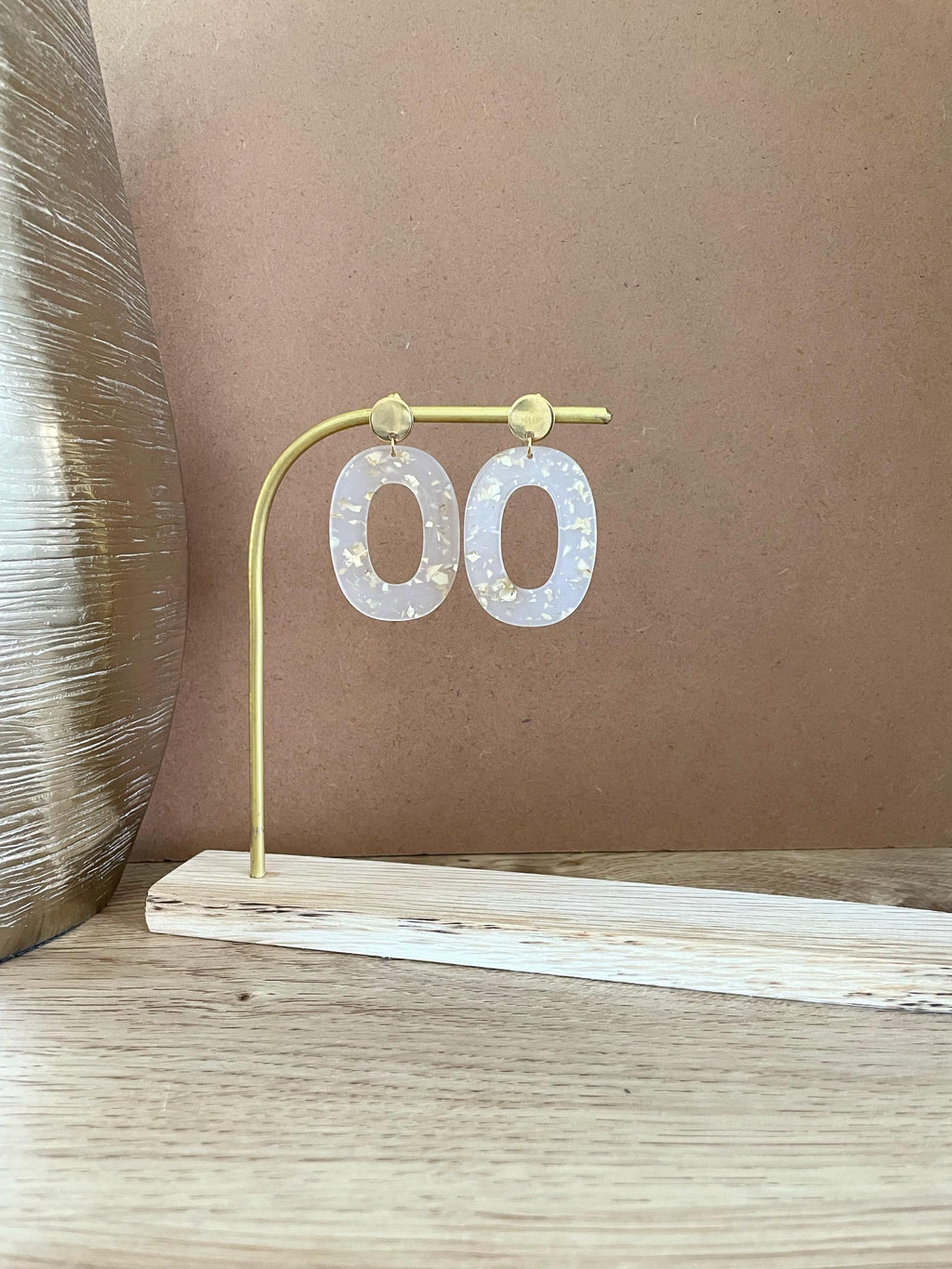 Boucles grandes pailletées dorées et transparentes