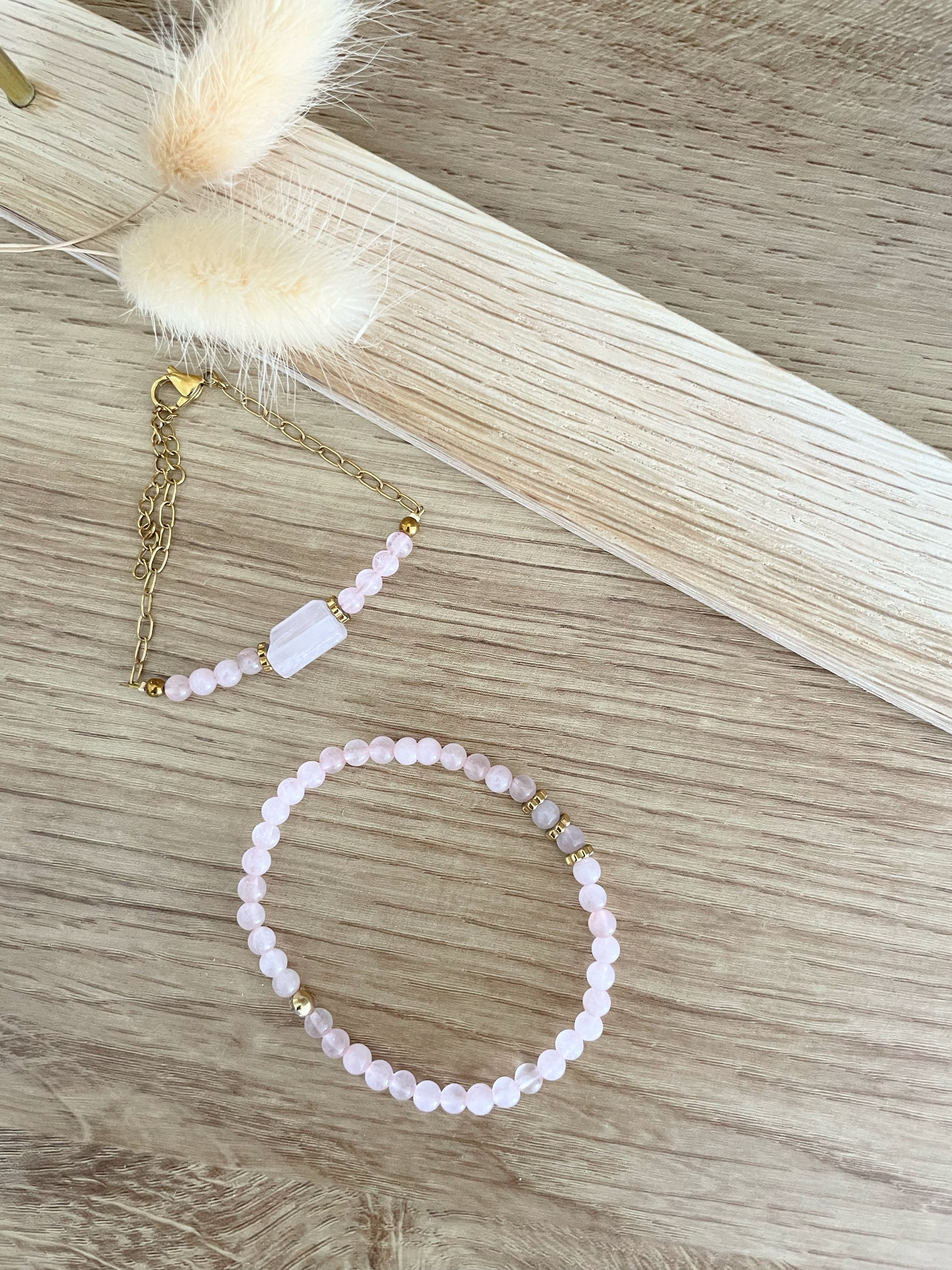 Bracelet Quartz Rose – Acier Inoxydable Doré – 2 Styles au Choix