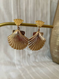 Boucles d'Oreilles Coquillage Dorées en Acier Inoxydable