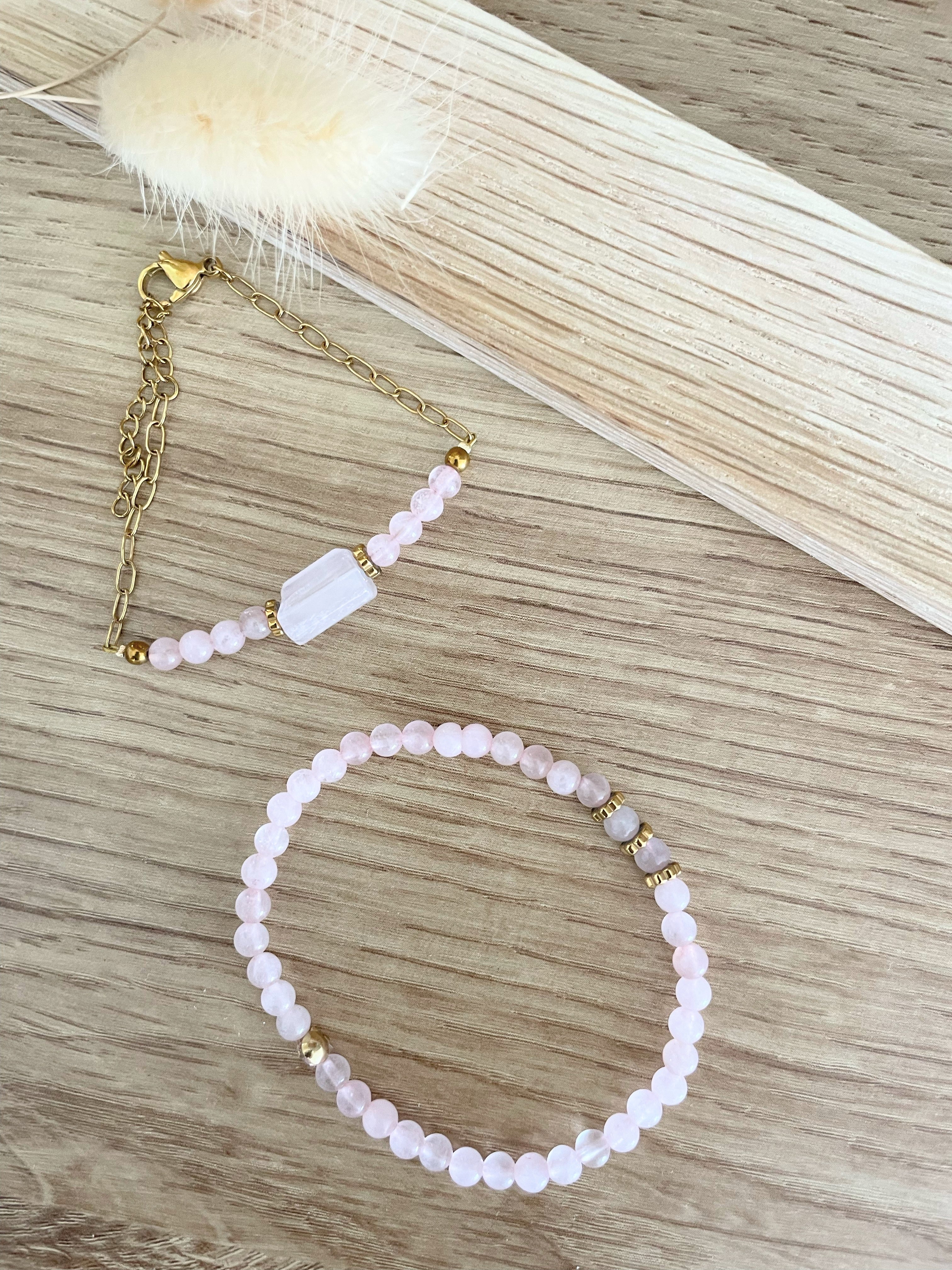 Bracelet Quartz Rose – Acier Inoxydable Doré – 2 Styles au Choix