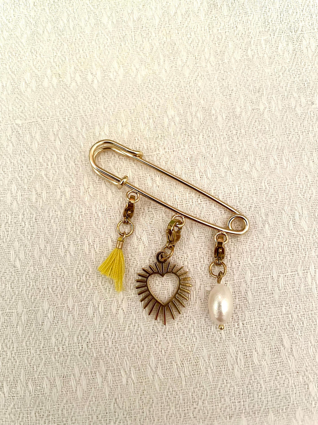 Broche Épingle à Nourrice Dorée à Personnaliser – Charms & Pampilles