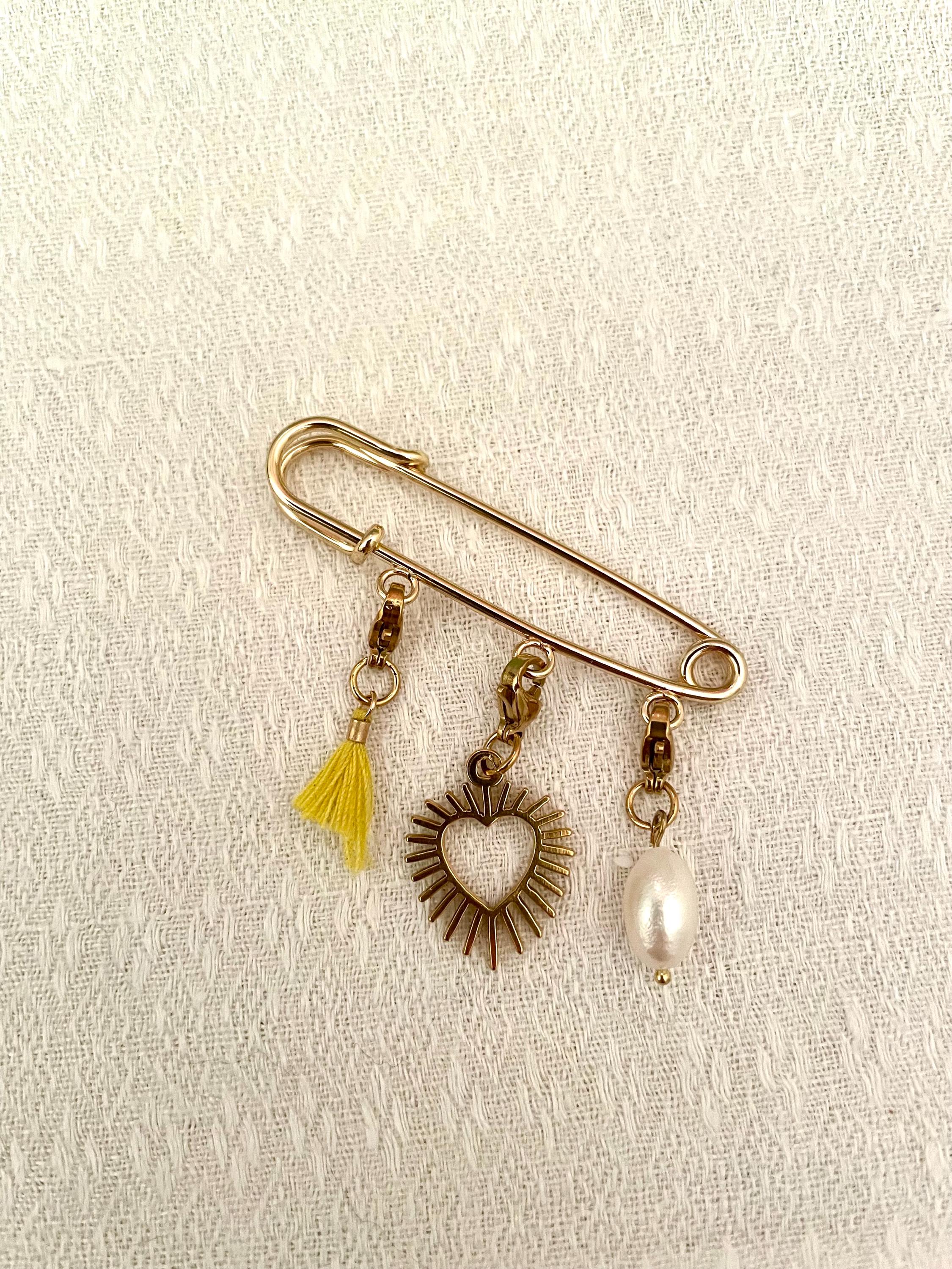 Broche Épingle à Nourrice Dorée à Personnaliser – Charms & Pampilles