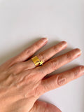 Bague Breloque Ajustable Dorée – Acier Inoxydable