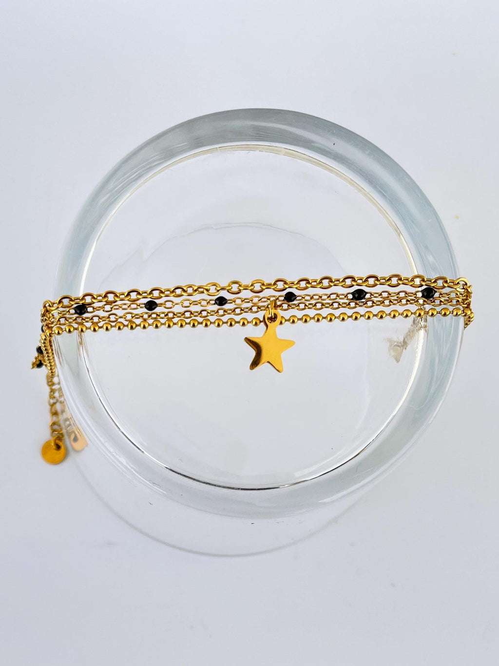 Bracelet Multi Rang Doré Pampille Étoile – Acier Inoxydable