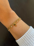 Bracelet Multi Rang Doré – 3 Chaînes & Breloque en Acier Inoxydable