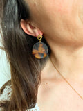 Boucles d'Oreilles Rondes en Acétate Marron