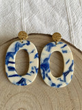 Grandes Boucles Ovales Orange ou Bleues