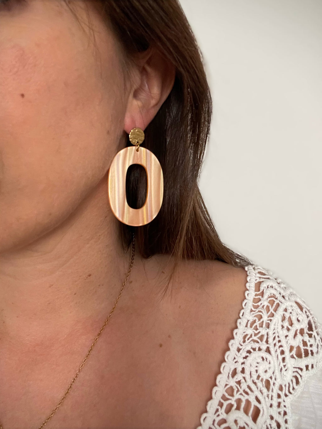 Grandes Boucles Ovales Orange ou Bleues