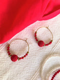 Créoles perles rouges