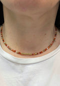 Collier Ras de Cou en Pierres Naturelles Cornalines Orange