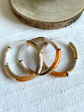 Bracelet Tube en Acétate Doré et Orange