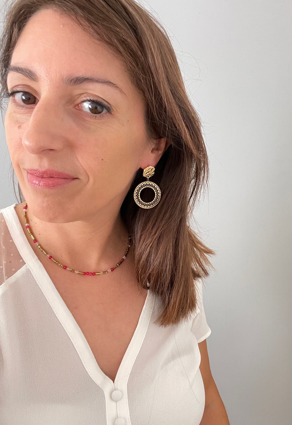 Boucles d'Oreilles Cercle Ouvert Acier Inoxydable doré