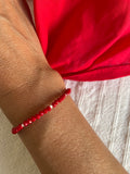 Bracelet Rouge et Blanc Perles à fermoir