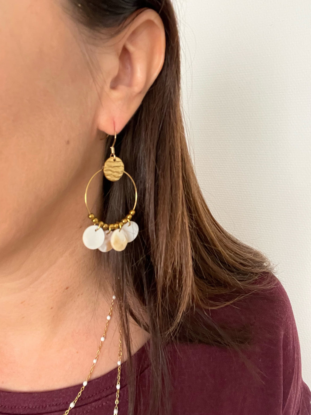 Boucles d'Oreilles Coquillages Dorées – Acier Inoxydable