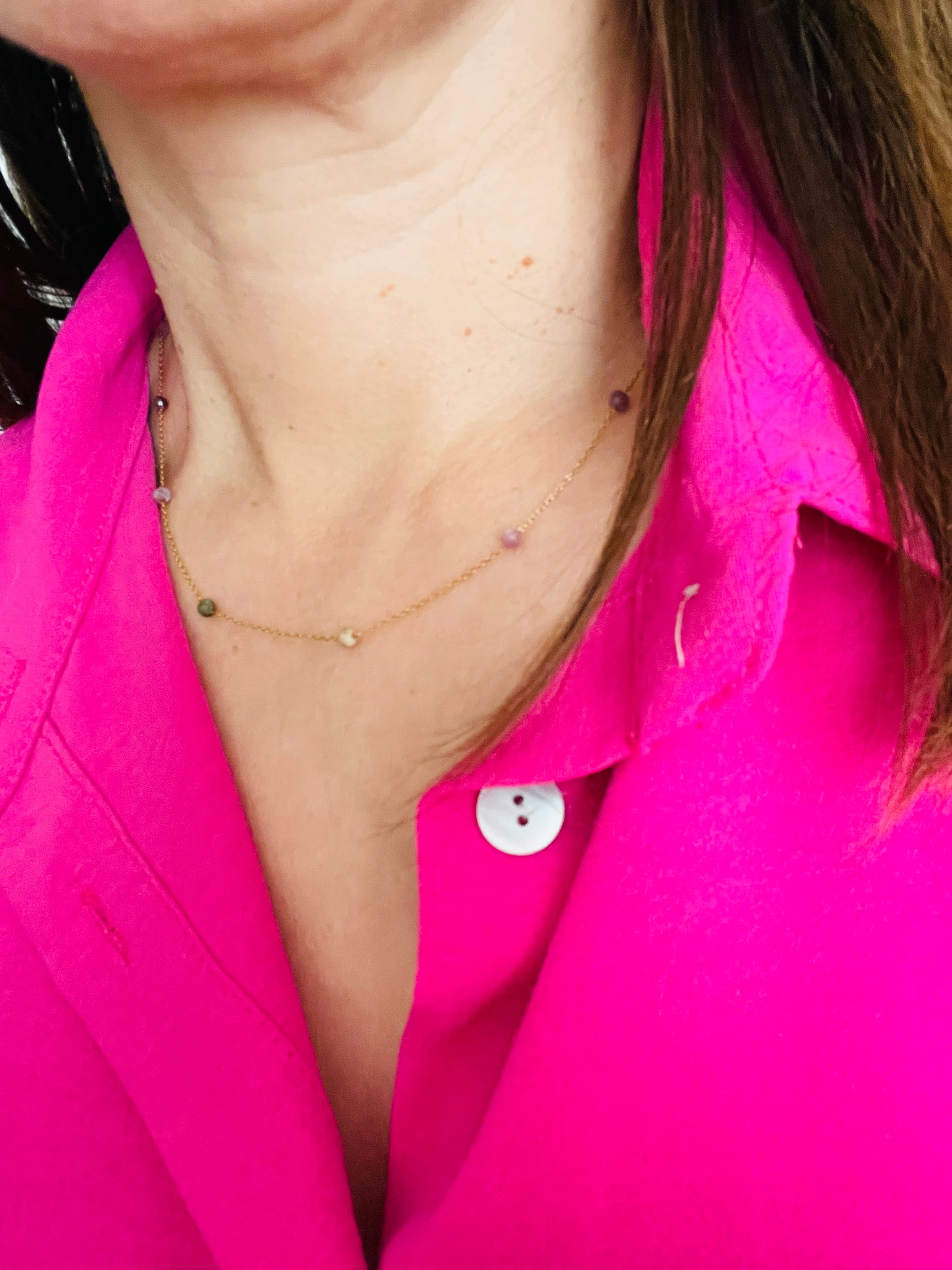 collier perle fin doré