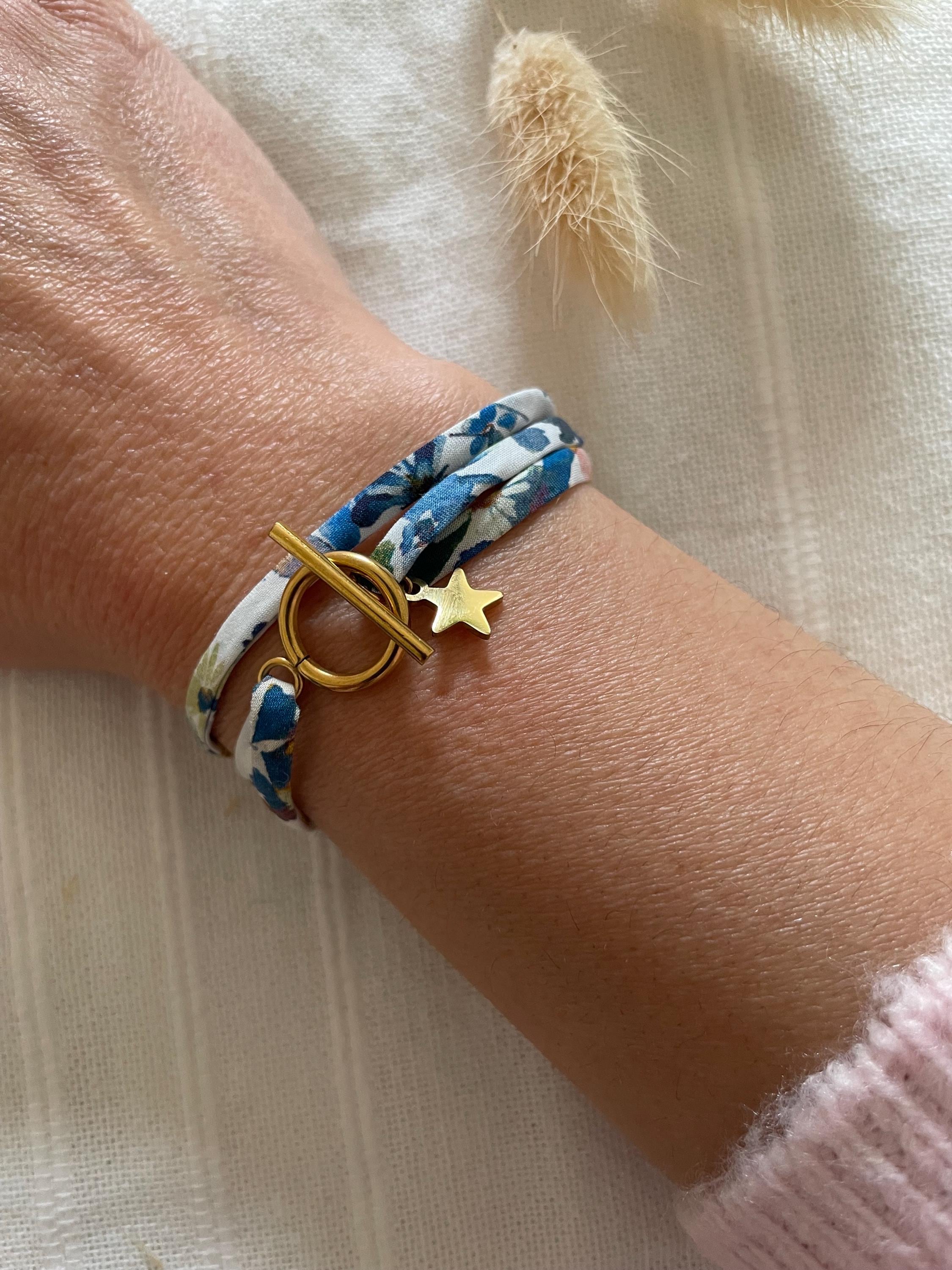 Bracelet Tissu Coton Coloré & Fermoir Doré – 6 Coloris