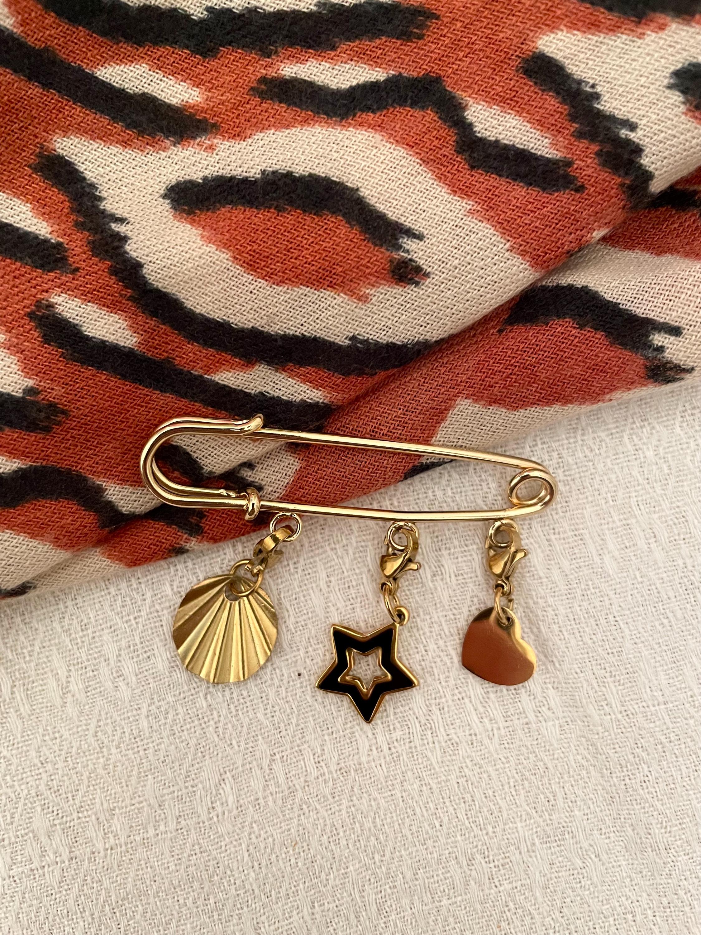 Broche Épingle à Nourrice Dorée à Personnaliser – Charms & Pampilles