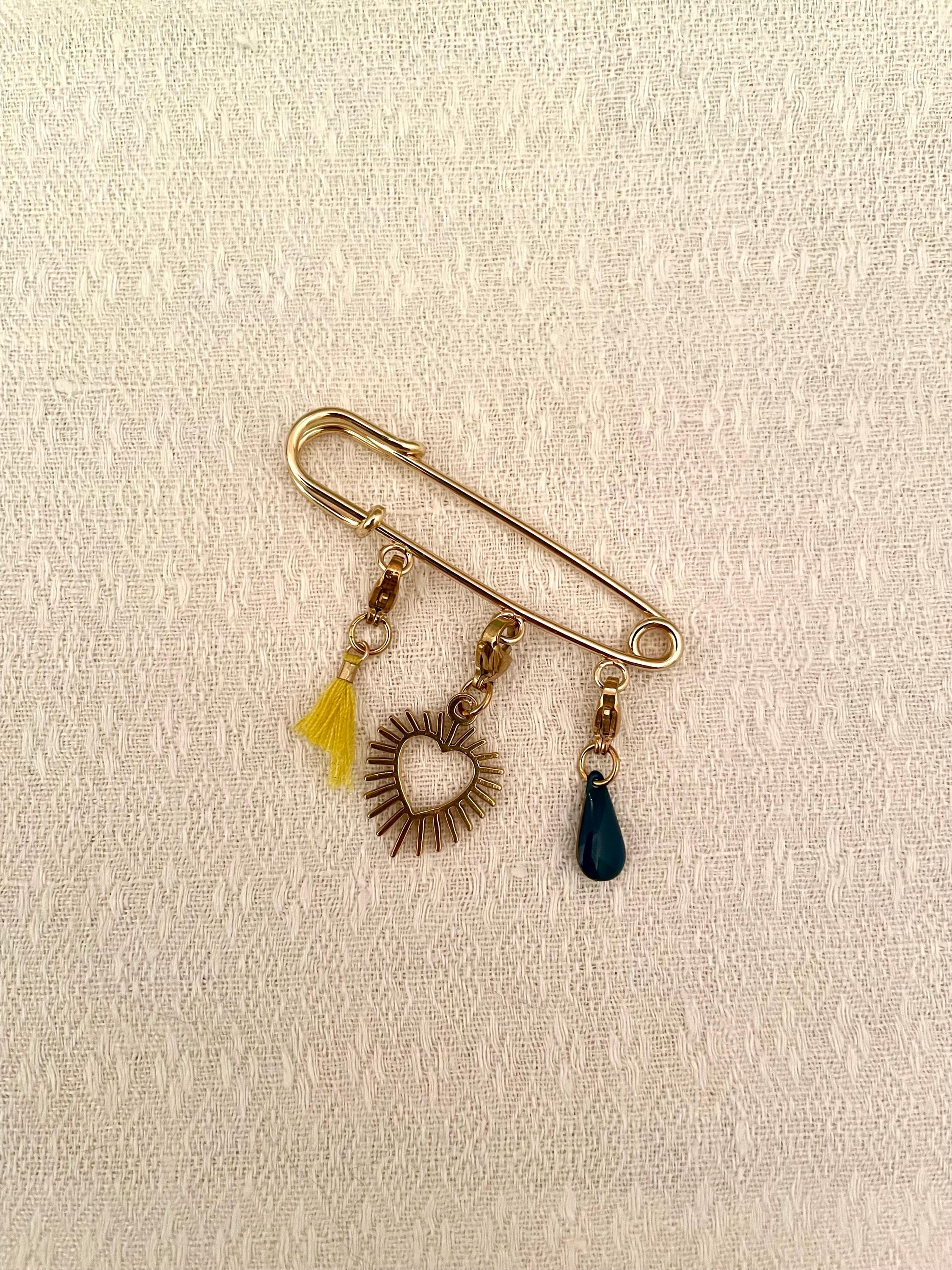 Broche Épingle à Nourrice Dorée à Personnaliser – Charms & Pampilles