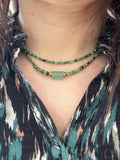 Collier Ras de Cou Perles Naturelles Zoïsite Vert – 2 Modèles