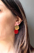 Boucles d'Oreilles Pendantes Rondes en Acier Inoxydable Doré - 4 couleurs au choix