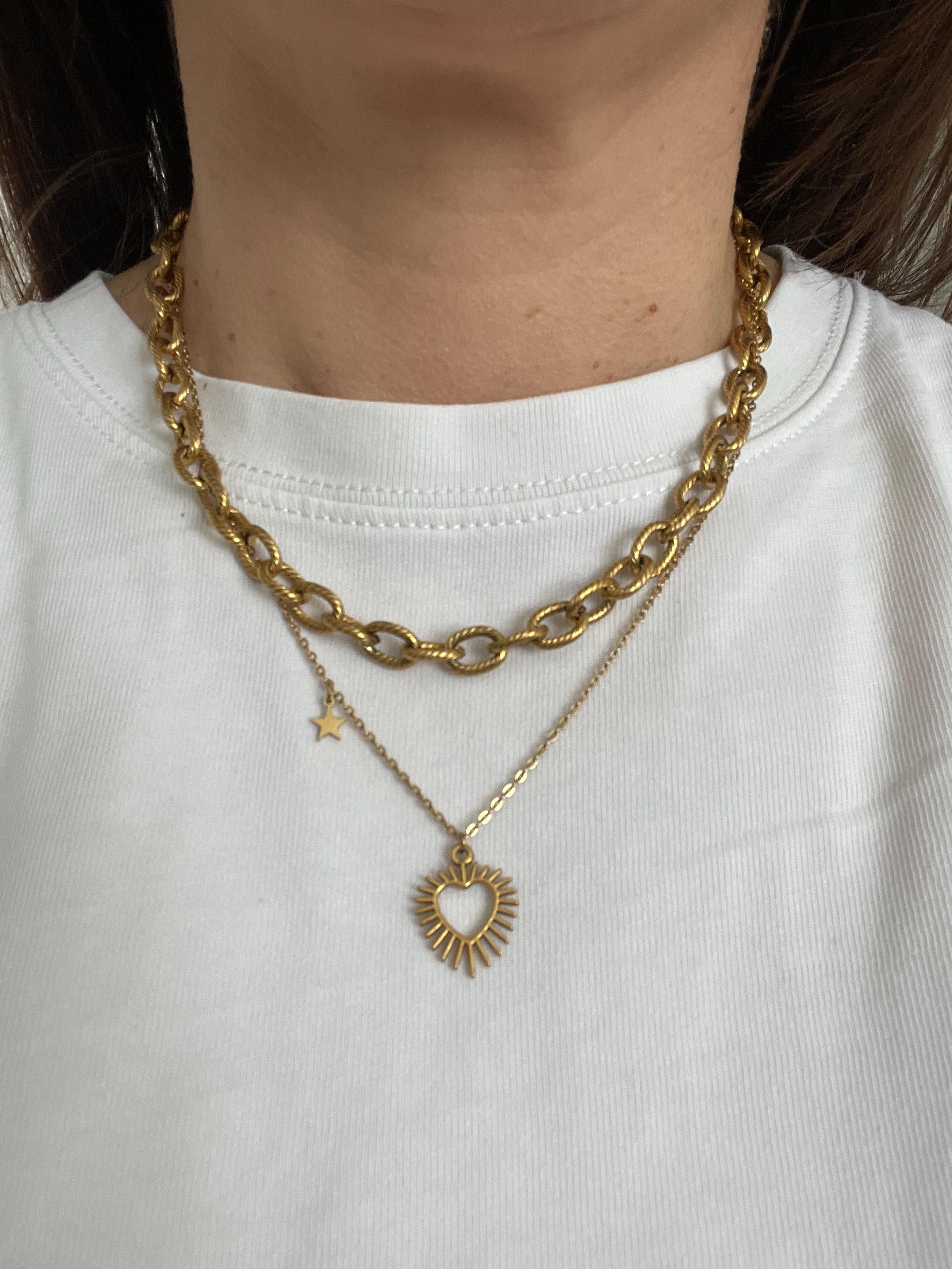 Collier Chaîne Fine Dorée – Breloque Cœur ou Cercle Doré