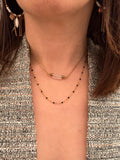 Collier Ras de Cou Quartz Rose - Acier Inoxydable Doré