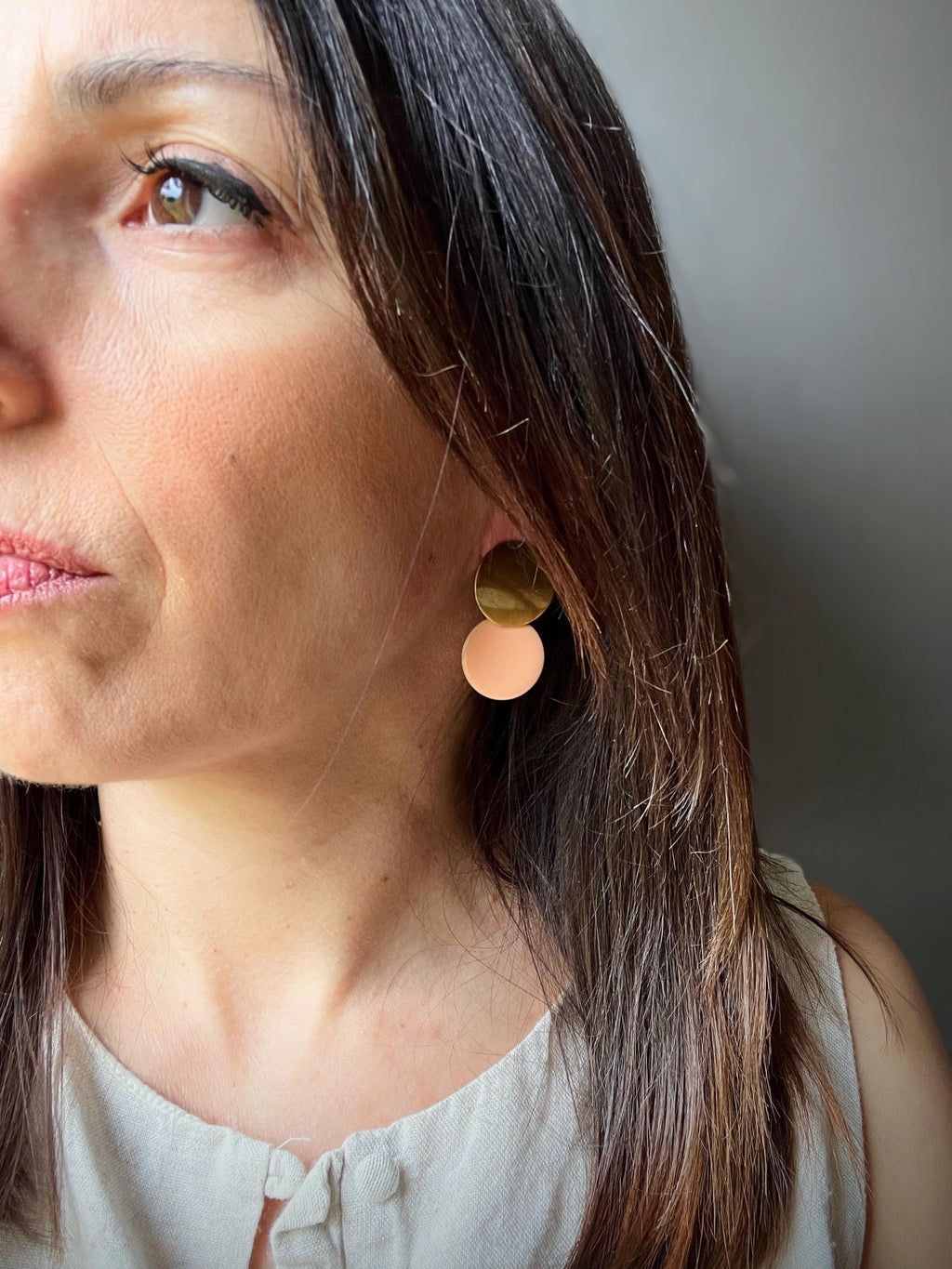Boucles d'Oreilles Pendantes Rondes en Acier Inoxydable Doré - 4 couleurs au choix