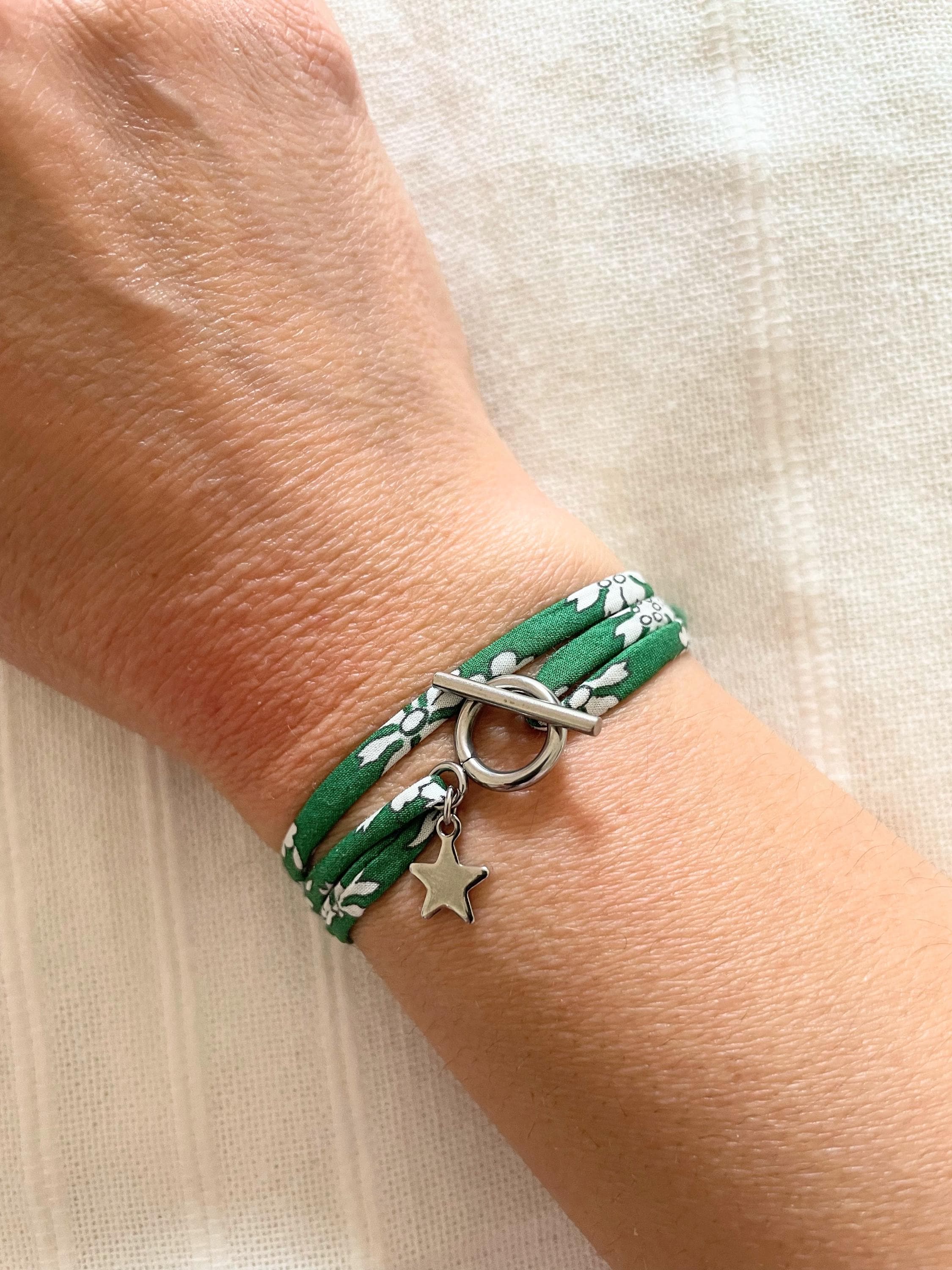 Bracelet Tissu Coton Coloré & Fermoir Doré – 6 Coloris