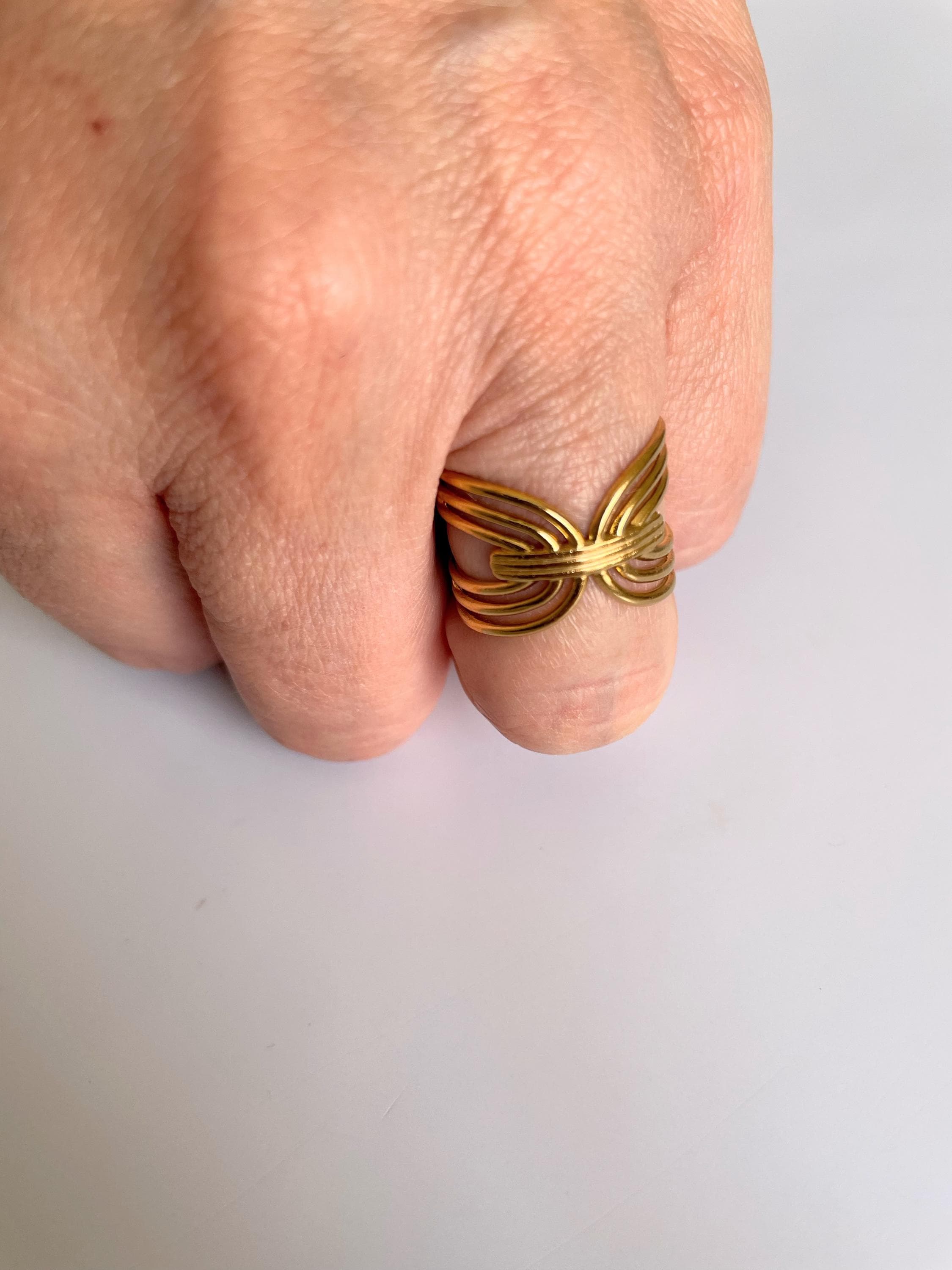 Bague Breloque Ajustable Dorée – Acier Inoxydable