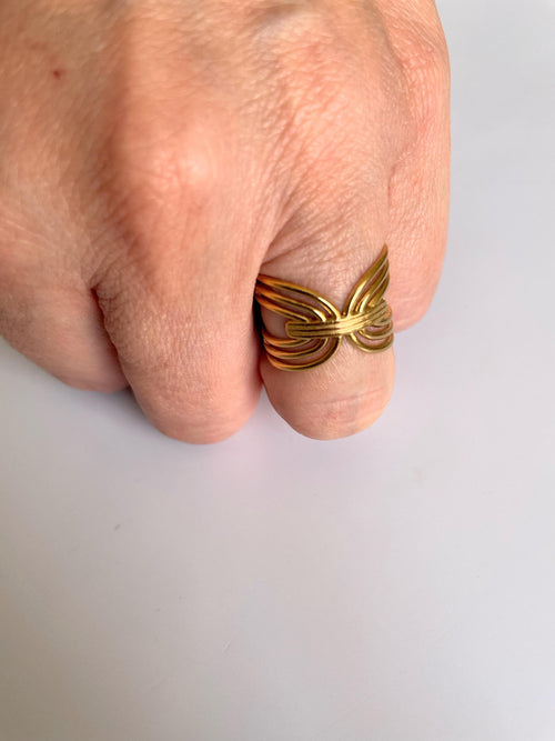 Bague Breloque Ajustable Dorée – Acier Inoxydable